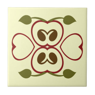 Summer Red Apple Slice Tile