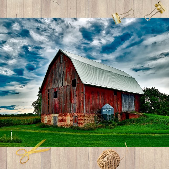 Summer Red Barn Under an Absolutely Stunning Sky Tissue Paper (Creator Uploaded)