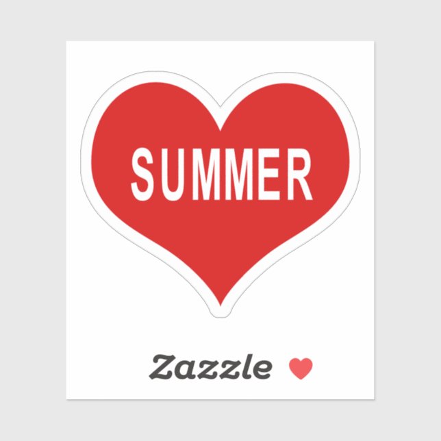 SUMMER Red Love Heart Vinyl Sticker (Sheet)