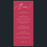 summer red magenta classic Calligraphy Menu<br><div class="desc">summer red magenta classic Calligraphy Menu</div>