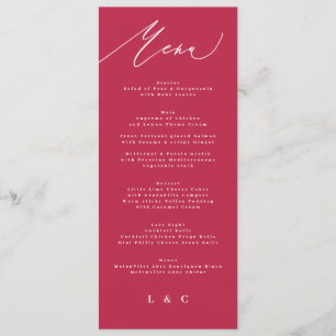 summer red magenta classic Calligraphy Menu