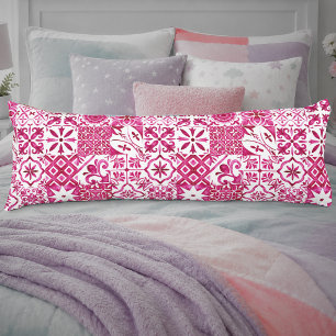 Summer Red Sicilian Mediterranean Majolica Tile Body Cushion