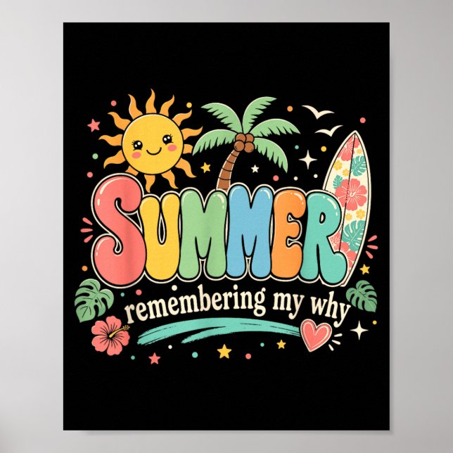 Summer Remembering My Why Tropical Beach Vacation Poster (Front)