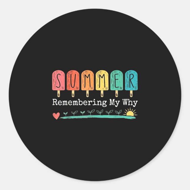 Summer remembering why funny professors teacher classic round sticker (Front)
