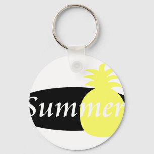 Summer Retro Pineapple Design Key Ring