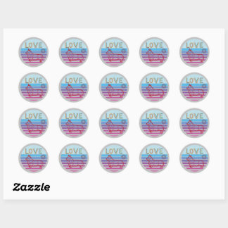Summer Retro Striped  Women's & Kids Clothing  Classic Round Sticker