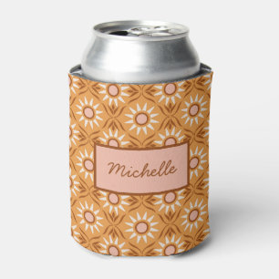 Summer Retro Sun Print Can Cooler