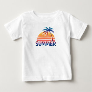 Summer retro sunset palm tree baby T-Shirt