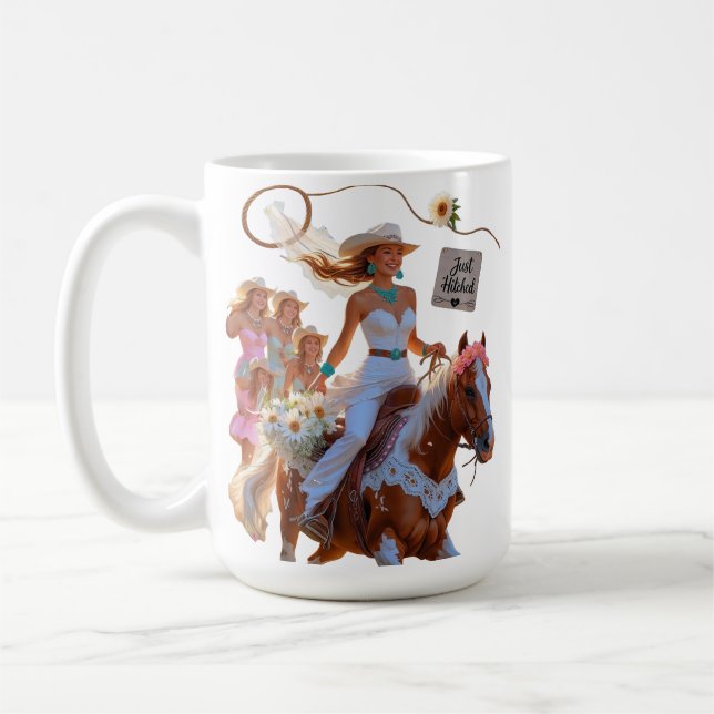 Summer Ride to Forever – Cowgirl Wedding Bliss" Coffee Mug (Left)