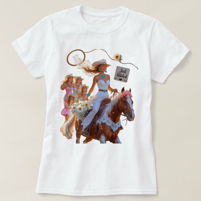 Summer Ride to Forever – Cowgirl Wedding Bliss T-Shirt (Design Front)