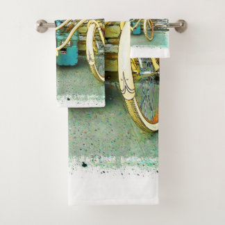 Summer Ride - Yellow Bicycle Bath Towel Set