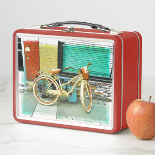 Summer Ride - Yellow Bicycle Metal Lunch Box