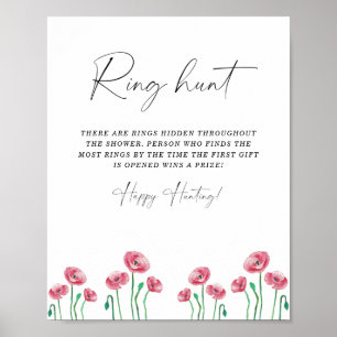 Summer ring hunt bridal shower game poster
