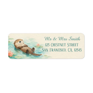 Summer River Watercolor Otter