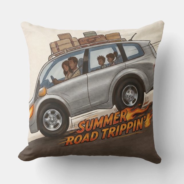 Summer Road Trippin’ Cushion (Front)