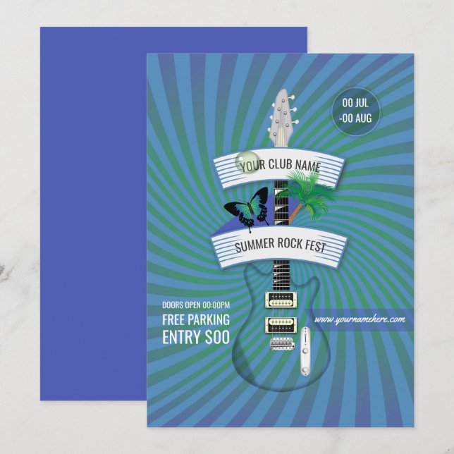 Summer Rock Festival add logo invitation (Front/Back)