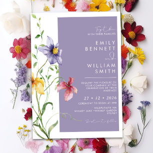 Summer Romantic Floral Meadow Stylish Wedding Invitation