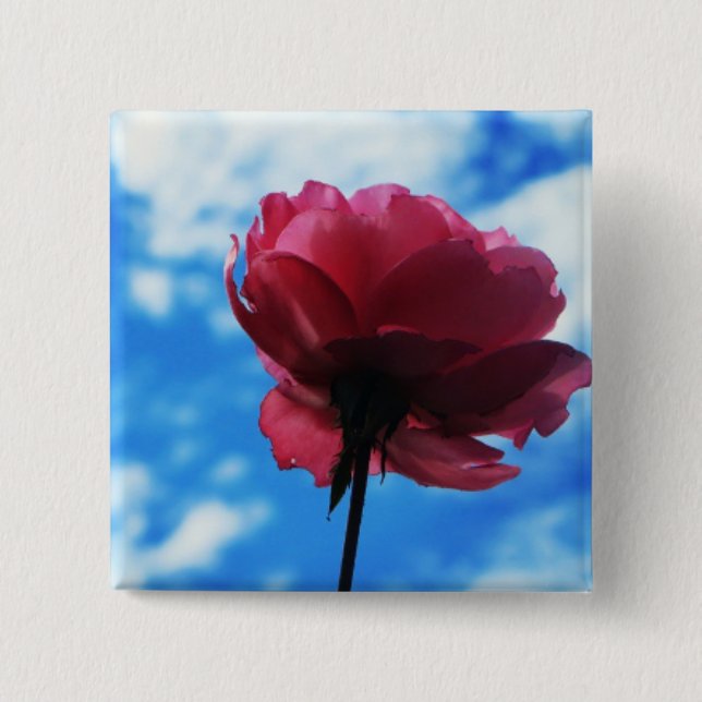 Summer Rose 15 Cm Square Badge (Front)