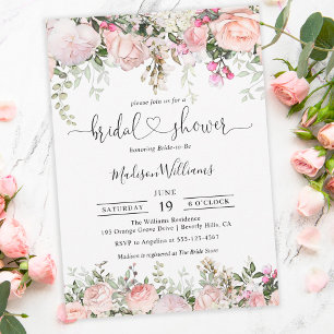Summer Rose Garden Floral Bridal Shower Invitation
