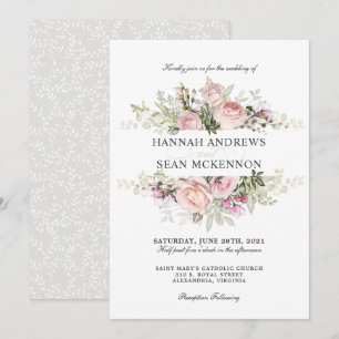 Summer Rose Garden Floral Wedding Invitation