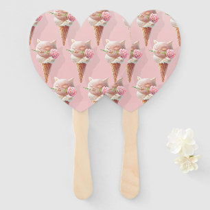 Summer Rose Ice Cream Hand Fan