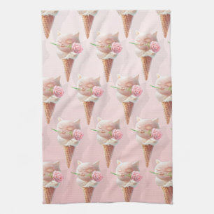 Summer Rose Ice Cream Tea Towel