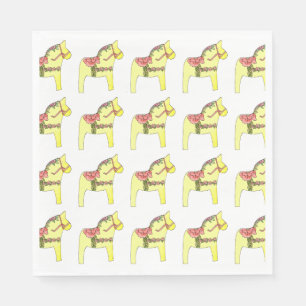 Summer Roses Dala Horse Paper Napkins