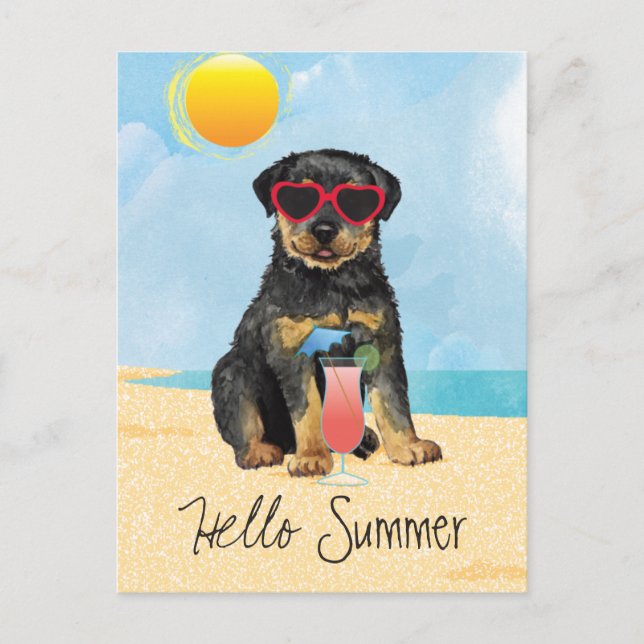 Summer Rottweiler Postcard (Front)