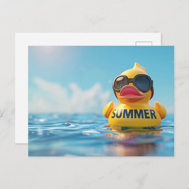 Summer, Rubber duck, Postcrossing Postcard (Front/Back)