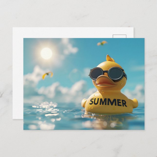 Summer, Rubber duck, Postcrossing Postcard (Front/Back)