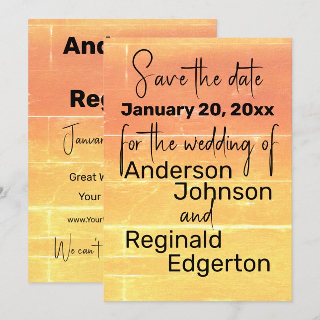 Summer Rustic Casual Wedding Save the Date (Front/Back)