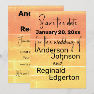 Summer Rustic Casual Wedding Save the Date