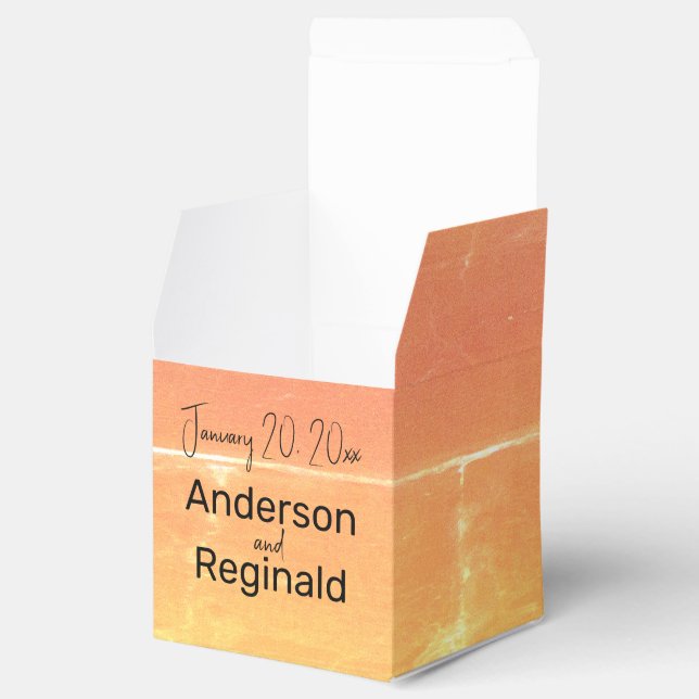 Summer Rustic Casual Yellow Peach Wedding Favour Box (Opened)