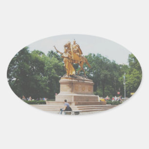Summer´s day in Central Park Oval Sticker