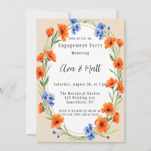 Summer’s Embrace Wildflower Engagement Party Invitation