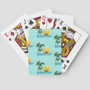 Summer Sailboat Sunset Nautical Coastal Playing Cards