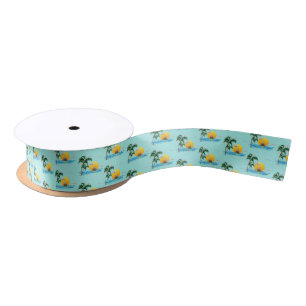 Summer Sailboat Sunset Nautical Coastal Satin Ribbon