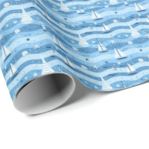 Summer Sailboats Beach Nautical Gift Wrapping Wrap Paper