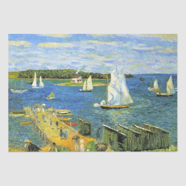 Summer Sailing Boats at Mahone Bay in Canada Tissue Paper (Front)