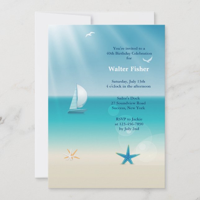 Summer Sailing Invitation (Front)