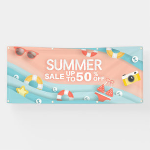 Summer Sale Beach Shop 50% Off Sale  Banner