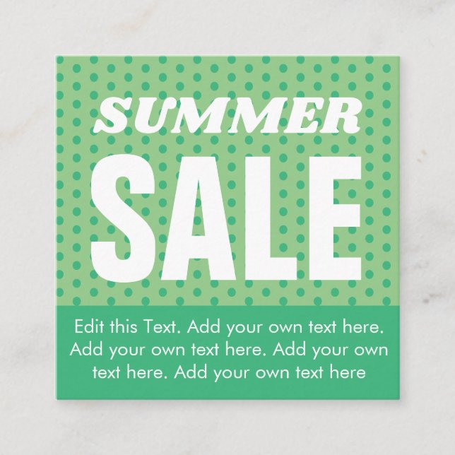 Summer Sale Card - Green (Front)