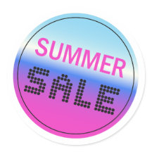 Summer Sale Gradient Holographic Style Sticker Set