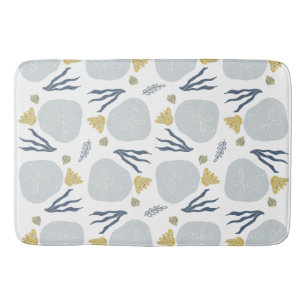 Summer Sand Dollar Seashells Beach Pattern Beach   Bath Mat