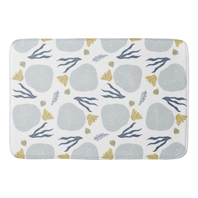 Summer Sand Dollar Seashells Beach Pattern Beach   Bath Mat (Front)