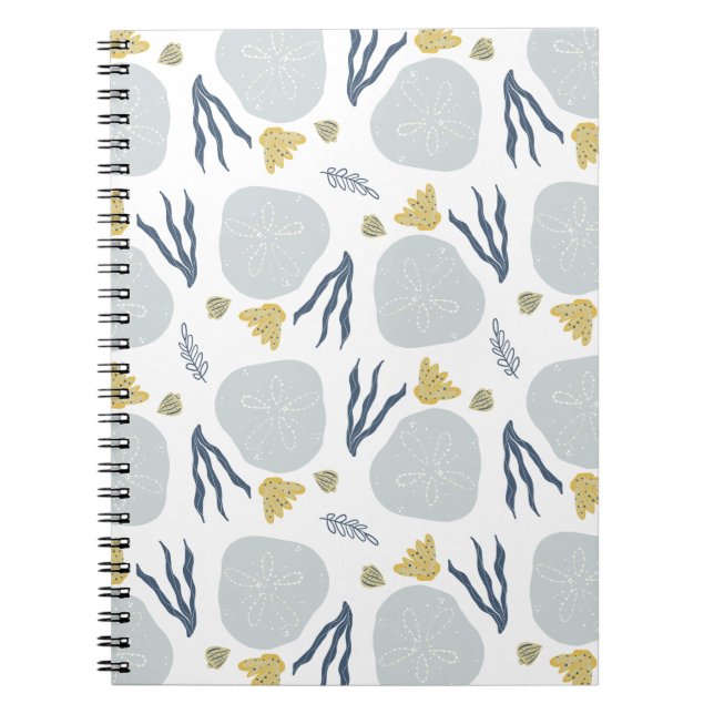 Summer Sand Dollar Seashells Beach Pattern Beach Notebook (Front)