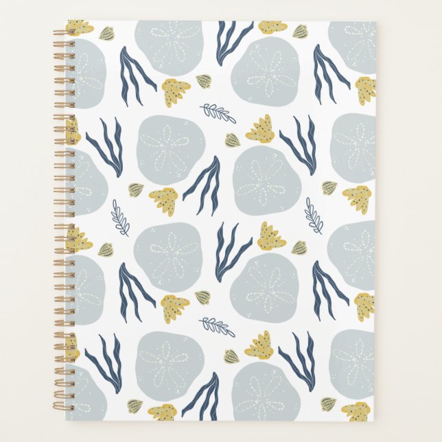 Summer Sand Dollar Seashells Beach Pattern Beach  Planner (Front)
