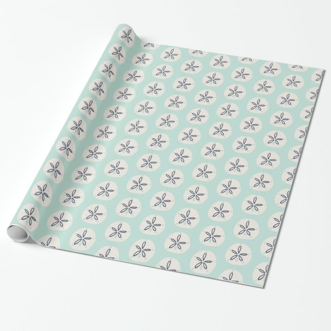 Summer Sand Dollar Wrapping Paper (Unrolled)