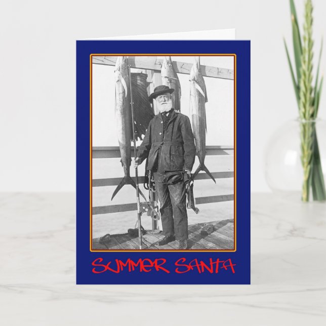 Summer Santa - A Vintage Christmas Card (Front)