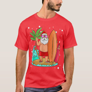 Summer Santa Claus Christmas Mele Kalikimaka Aloha T-Shirt